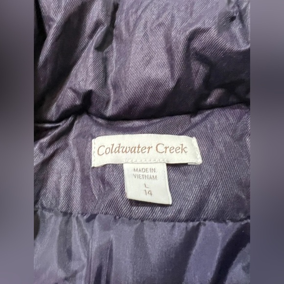 Coldwater Creek Vest Women’s Size 14 L Dark Purple Stretch Puffer Quilted - Picture 7 of 10